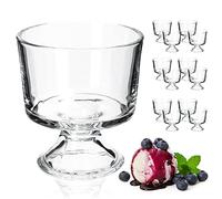 KADAX Copas de Helado de 280 ml, Vasos de Vidrio Transparente con Base Elegante para Postres, Copa de Cristal para Coctel de Marisco y Gambas (Juego de 12)