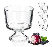 KADAX Copas de Helado de 280 ml, Vasos de Vidrio Transparente con Base Elegante para Postres, Copa de Cristal para Coctel de Marisco y Gambas (Juego de 6)