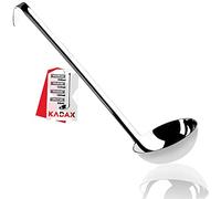 KADAX Cucharón para Sopa, Cazo de Acero Inoxidable con Mango Largo y Ergonómico para Servir Sopas, Caldos y Guisos, Utensilios de Cocina (9cm/125ml)