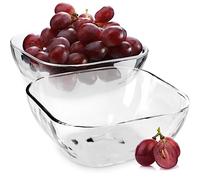 KADAX Cuenco de cristal de cristal de cristal resistente en forma angular, ensaladera en 3 tamaños diferentes, plato de vidrio resistente a los platos, tazón transparente para aperitivos para frutas