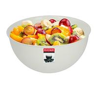 KADAX Cuenco de plástico, ensaladera, cuenco de mezcla apilable, cuenco de plástico, cuenco de cocina, cuenco redondo para cocina, ensalada, pasta, apto para lavavajillas (5 L, crema)