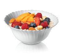 KADAX cuenco de vidrio templado, cuenco, frutero, ensaladera, postre, cereal, sopa, snack, apto para lavavajillas (∅ 16 cm, blanco)