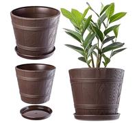 KADAX Cuenco redondo de plantación de plástico, cubo focer para exteriores, flores, plantas, jardín, balcón, decoración, (26 cm, antracita)