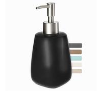 KADAX Dispensador de Jabón Líquido con Capacidad de 400 ml, Dosificador de Loción Cerámico con Acabado Mate, Ideal para Baño y Cocina (Negro)