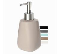 KADAX Dispensador de Jabón Líquido con Capacidad de 400 ml, Dosificador de Loción Cerámico con Acabado Mate, Ideal para Baño y Cocina (Beige)