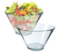 KADAX Ensaladera de 16,6 cm, de vidrio sin plomo, apto para lavavajillas, cuenco de cristal reciclable para servir ensaladas, patatas fritas, palomitas de maíz o galletas (2 x 17 cm)