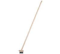KADAX Escoba para pavimentos, Escoba para Juntas, Cepillo para Malas Hierbas con Mango Largo de Madera, Cepillo para pavimentos con Borde rascador, (Mango de Madera)