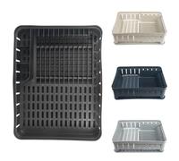 KADAX Escurreplatos de cocina rectangular con soporte para cubiertos, secador de platos con bandeja de goteo, escurreplatos para cocina, escurreplatos (negro)