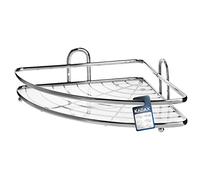 KADAX Estante de ducha esquina, organizador de baño, estante esquinero, estante de baño, estante de ducha, gel de ducha y soporte para champú, cesta de ducha (plata, 1 nivel)
