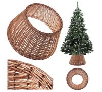KADAX Falda para árbol de Navidad de 55 cm de diámetro de mimbre natural, cubierta hecha a mano para soporte de árbol de Navidad, funda para soporte de árbol de Navidad, anillo de árbol de Navidad