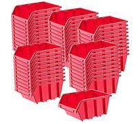 KADAX Gavetas Apilables y Modulares de Plastico para Herramientas, Cajas Organizadoras de Almacenaje, Cajas de Almacenamiento (Rojo: 50, 155 x 100 mm)