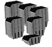 KADAX Gavetas Apilables y Modulares de Plastico para Herramientas, Cajas Organizadoras de Almacenaje, Cajas de Almacenamiento (Negro: 50, 290 x 200 mm)