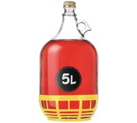 KADAX Globo de cristal para vino 5L, boca estrecha, galón, recipiente de fermentación, botella, botella de cristal, globo de fermentación, globo de fermentación (tapón de rosca)