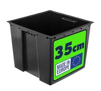 KADAX Inserto de 35 cm para macetero, inserto de plástico negro con asas de transporte para macetas, macetero rectangular, maceta interior (34,5 x 28 cm)