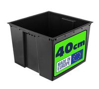 KADAX Inserto de 40 cm para macetero, inserto de plástico negro con asas de transporte para macetas, macetero rectangular, maceta interior (38,5 x 28 cm)