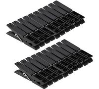 KADAX - Juego de 20 pinzas para ropa de plástico resistente, pinzas para calcetines de colores, pinzas resistentes al viento para interior y exterior, color negro v2