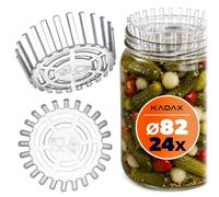 KADAX Juego de 24 Pesas de Fermentación - | Accesorio fi 82 mm con Red para Tarros TO82 | Inserto Plástico para Chucrut, Kimchi & Pepinillos | sin BPA