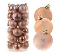 KADAX Juego de 30 bolas de Navidad de plástico, bolas de Navidad, bolas de árbol de Navidad, decoración de Navidad (cobre)