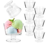 KADAX Juego de 6 vasos de helado de cristal, 290 ml, vasos de postre con pie, cuencos para helados, postres y frutas, copas de hielo, cuencos de postre, aptos para lavavajillas (modelo 1)