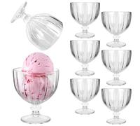 KADAX Juego de 6 vasos de helado de vidrio, 390ml, vasos para postres con base, cuencos para helado, postres y frutas, vasos para helado, cuencos para postres, apto para lavavajillas (Modelo 6)