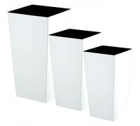 KADAX Juego de Maceta Lisa, Macetero de Plástico, 19+25+30 cm, Blanco