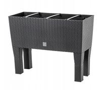 KADAX Maceta con patas, bancal elevado de plástico, 80 cm, antracita