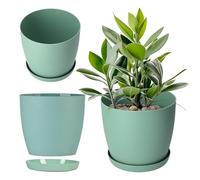 KADAX Maceta con platillo de 30 cm de diámetro, color menta, maceta decorativa para salón, baño, balcón y más, aporta color y frescura a la habitación