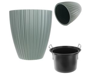 KADAX Maceta decorativa con inserto interior, 40 cm, verde