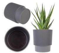 KADAX Maceta decorativa de plástico, maceta redonda para interior y exterior, maceta moderna para plantas de interior (gris, 18 cm)