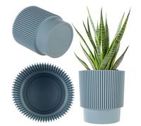 KADAX Maceta decorativa de plástico, maceta redonda para interior y exterior, moderna maceta para plantas de interior (verde menta, 14 cm)