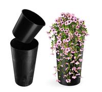 KADAX Maceta, maceta de 57 cm con cubierta y base, soporte para flores, plástico, color
