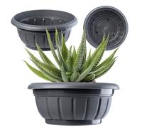 KADAX Maceta, maceta redonda, maceta de plástico para plantar, maceta resistente a la intemperie para exteriores, flores, plantas, jardín, balcón, decoración, maceta para flores, resistente a las