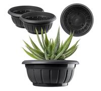 KADAX Maceta redonda, maceta de jardín, maceta de plástico para exteriores, resistente a la intemperie, para flores, plantas, jardín, balcón, decoración, maceta, resistente a las heladas, recipiente