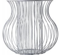 KADAX, maceta tipo gavión de acero galvanizado "Avene", cesta de alambre redonda, maceta para plantas, maceta, color plateado, 21 cm