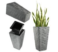 KADAX Macetero con inserto, macetero, de plástico, 30 cm, gris