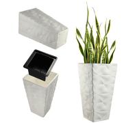 KADAX Macetero con inserto, macetero, de plástico, 40 cm, blanco