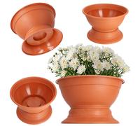 KADAX Macetero con soporte, macetero de plástico, 18 cm, terracota
