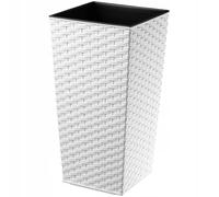 KADAX Macetero de ratán con inserto, 40 cm, blanco