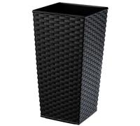 KADAX Macetero de ratán con inserto, 40 cm, negro