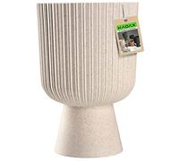 KADAX Macetero en forma de cáliz, maceta de plástico en 2 tamaños, maceta en 5 colores para balcón, terraza, alféizar de ventana, cuenco para trofeos (18 cm, blanco)