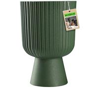 KADAX Macetero en forma de cáliz, maceta de plástico en 2 tamaños, maceta en 5 colores para balcón, terraza, alféizar de ventana, cuenco para trofeos (18 cm, verde)