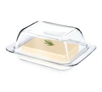 KADAX Mantequillera de plástico, campana para mantequilla, cuenco transparente con tapa y asa, recipiente para mantequilla, mantequilla, apto para lavavajillas (transparente)