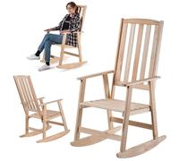KADAX Mecedora con reposabrazos, mecedora de madera, mecedora de jardín, silla de madera, columpio de jardín, silla de relax, silla de jardín (clara)