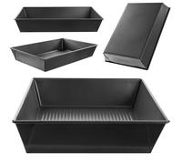 KADAX Molde antiadherente de acero rectangular para tartas, pan tostado, tarta de queso, brownie, molde de pasta, distribución de calor, fácil de limpiar (34 x 23,5 x 6 cm)