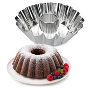 KADAX Molde para tartas de hojalata galvanizada para hornear con forma de corona (25 cm), color plateado