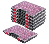 KADAX Organizador, caja de herramientas de plástico, con tapa transparente, para piezas pequeñas en diferentes tamaños, caja surtida (40 x 30 cm/6 unidades)