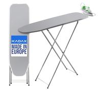 KADAX pequeña tabla de planchar 104x30cm - Tabla de planchar estable para estación de planchado con vapor, plegable, altura ajustable, con soporte para plancha resistente al calor, compartimento