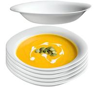 KADAX Plato sopero, cuenco de sopa de vidrio templado, plato de pasta apto para lavavajillas, cuenco de ensalada blanco, plato hondo para sopas, pasta, ensalada (blanco, 23 cm/6 unidades)