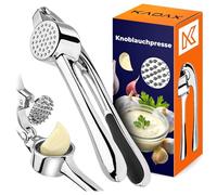 KADAX Prensa de Ajo, Acero Inoxidable, Prensa ajos con Mango ergonómico, Prensador manual de Ajos, Picadora de ajos para Cocina, Utensilio de Cocina, Ahorro de Trabajo