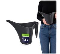 KADAX Regadera de 1,2 L, de plástico, de cuello largo, para plantas de interior, regadera de jardín, caldera de riego de flores (negro)